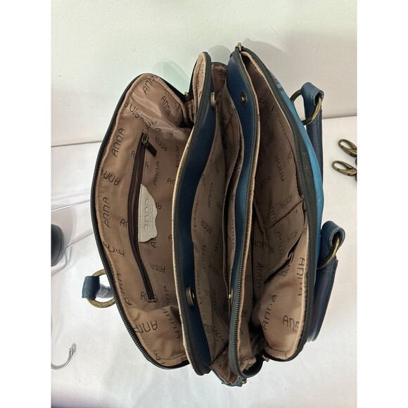 ANNA BY ANUSHKA LEATHER HANDPAINTED MULTI COMPARTMENT SACHEL 8038 - Picture 11 of 11